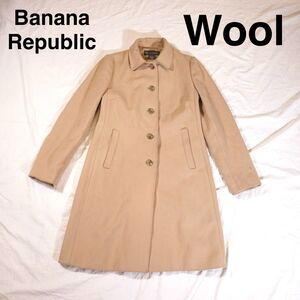 Banana Republic Wool Trench Coat Button Front Womens XS